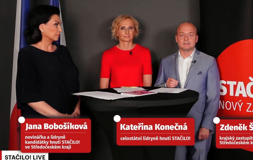 STAČILO! tisková konference: Volby, doprava a tajné služby