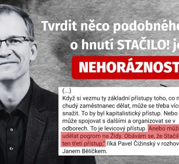 Pavel Čižinský: nechutné přirovnání, Stačilo! spojil s pogromem  na Židy