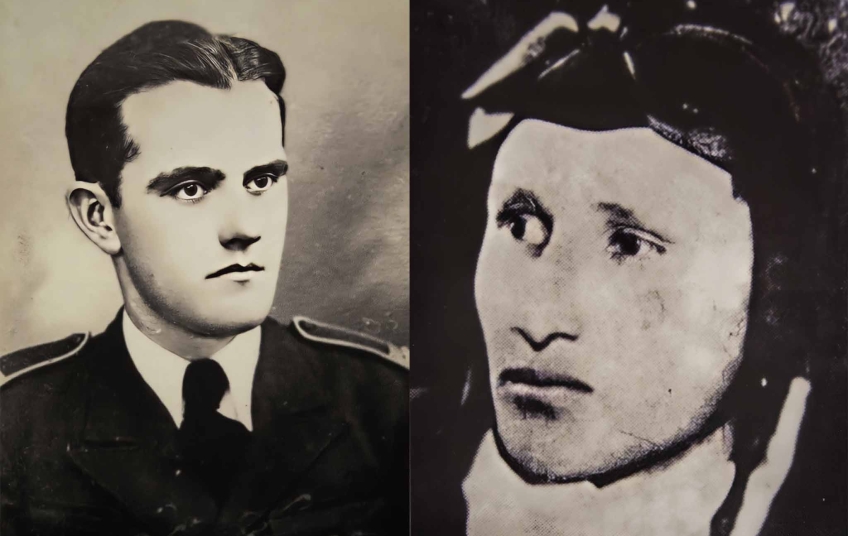 Portréty padlých československých letců Pavla Slatinského a Jána Bilky, kteří zahynuli při Ostravské operaci v roce 1945