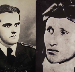 Portréty padlých československých letců Pavla Slatinského a Jána Bilky, kteří zahynuli při Ostravské operaci v roce 1945