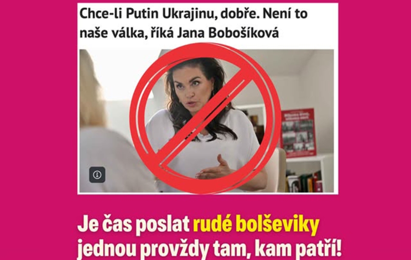 Danuše Nerudová digitální lynč Bobošíkové – facebooková grafika s falešným citátem