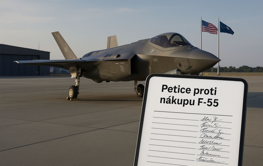 Petice proti nákupu F-35 před americkým bojovým letounem na letišti