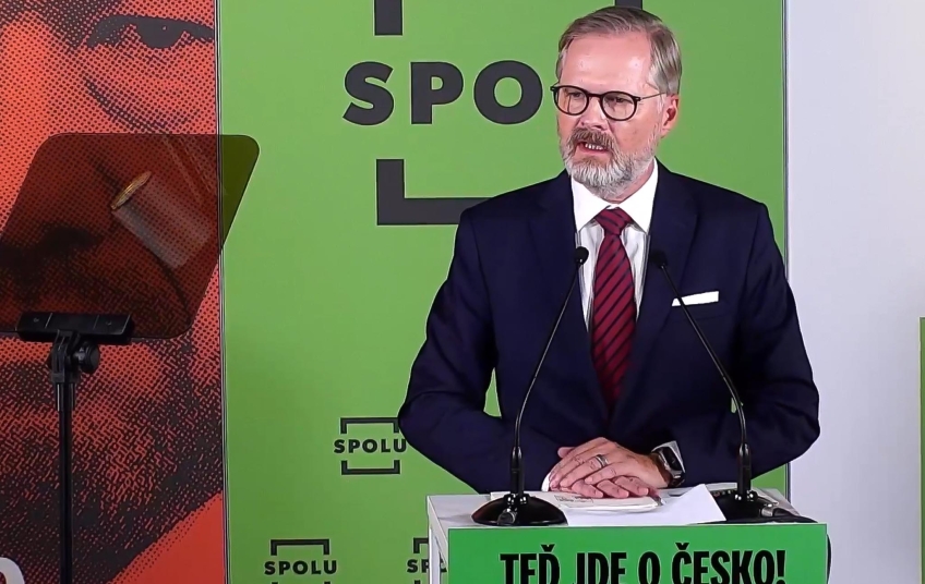 Premiér Petr Fiala představuje ODS volební program koalice SPOLU