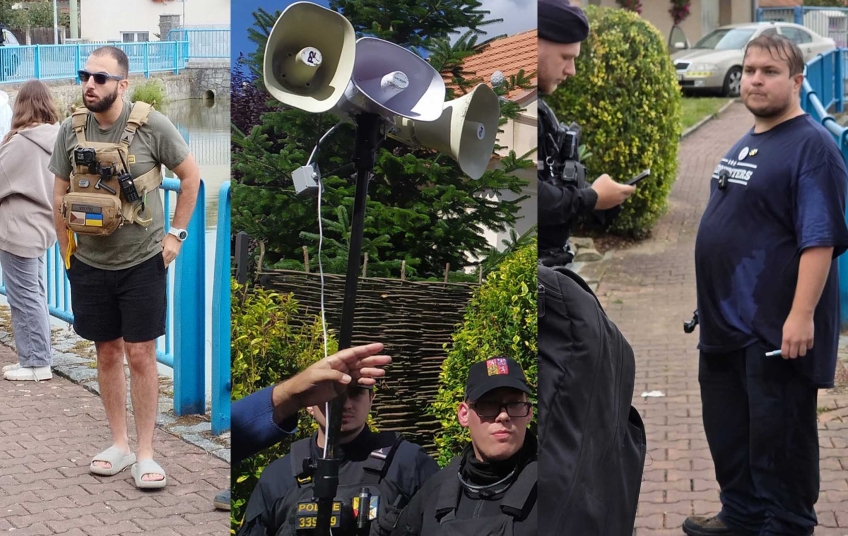 Příčovy Vlastenecké setkání: provokatéři s megafony u plotu, policie dohlíží na konflikt