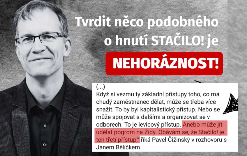 Pavel Čižinský – nechutné přirovnání, Stačilo! spojil s pogromem na Židy